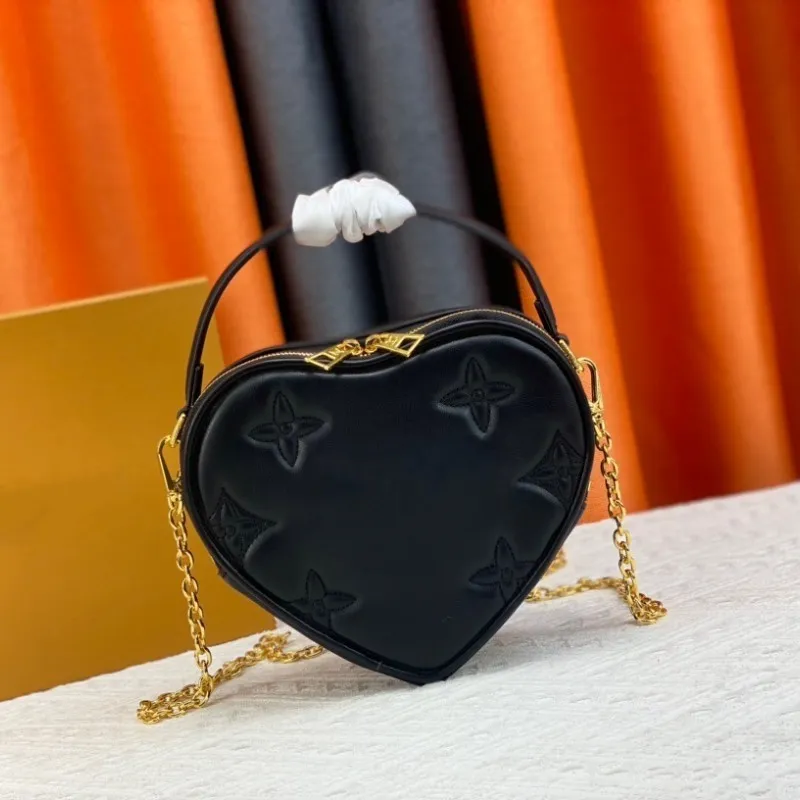 2023 New Rose Red Mini Love Bag High End Soft Cowhide Embroidery Pattern Exquisite And Cute Women`s Crossbody One Shoulder Portable Bag  For Valentine`s Day