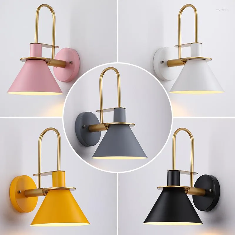 Vägglampor modern lamp bakgrundsbelysning makron 6 färg nordiska sconces levande sovrum/matsal dekorativ läsbelysning