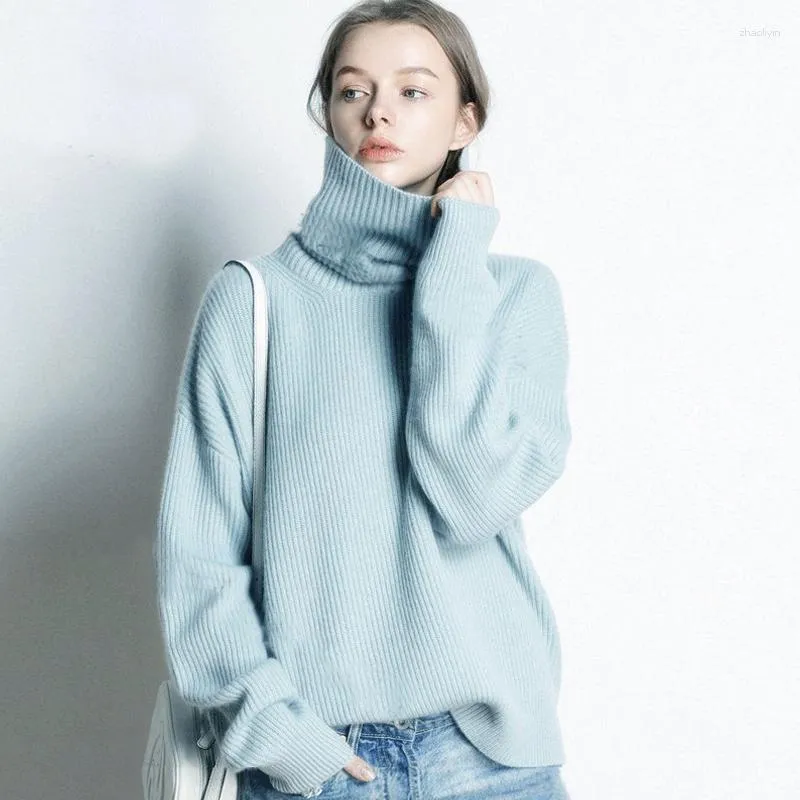Women's Sweaters Harajuku Turtleneck Sweater Women Knit Loose Pullovers Pull Femme Hiver BF Style Solid Tops Mori Girl Korean Clothes