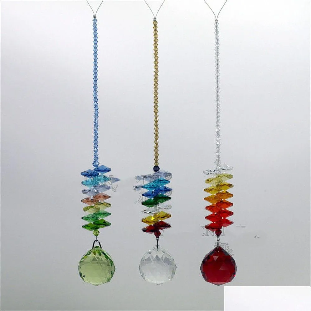 Decoração de festa por atacado 30 mm lustre cristais bola prismas arco-íris octógono chacra suncatcher para presente árvore de natal pendurada ou dhd2z