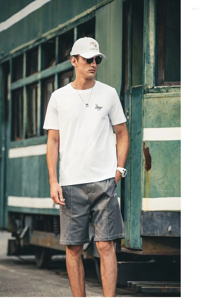 Men's T Shirts Y1067 Smooth Pure Cotton Short Sleeved T-shirt Summer Letter Print Casual Round Neck