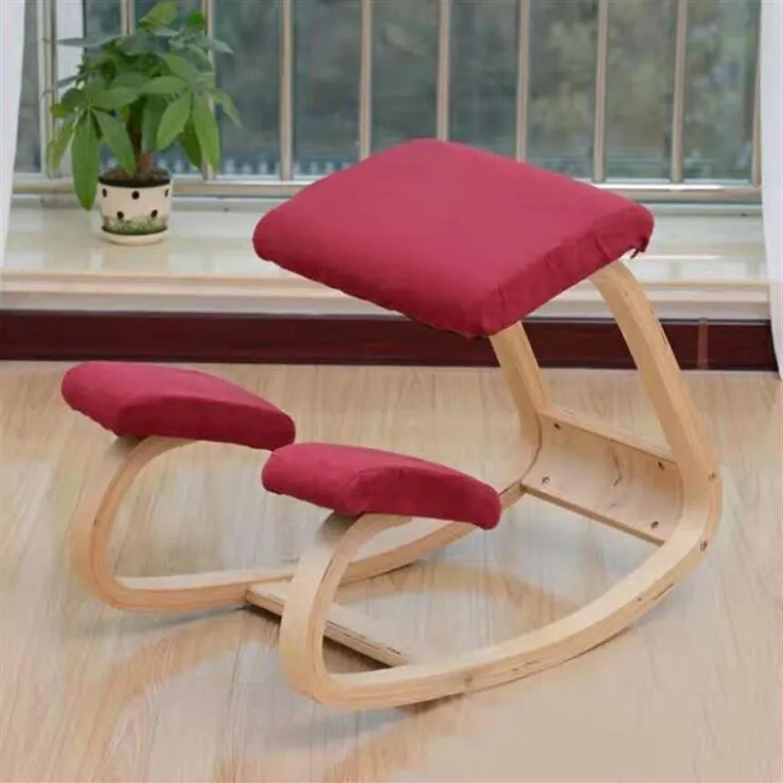 Chaise à genoux ergonomique originale tabouret meubles de bureau à domicile bascule en bois ordinateur Posture Design2852