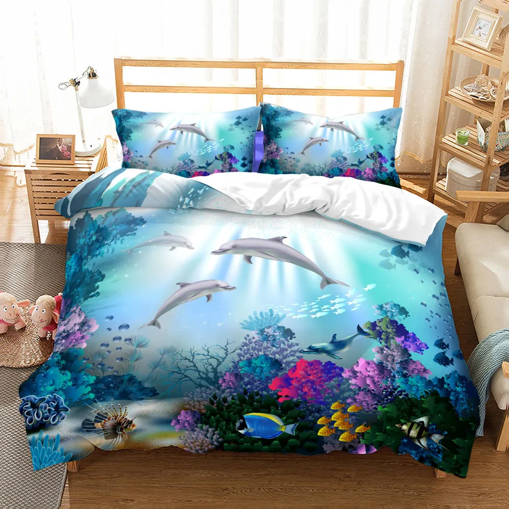 Ensembles de literie 3D Ocean Set King Queen Double Full Twin Single Size Linge de lit 230721