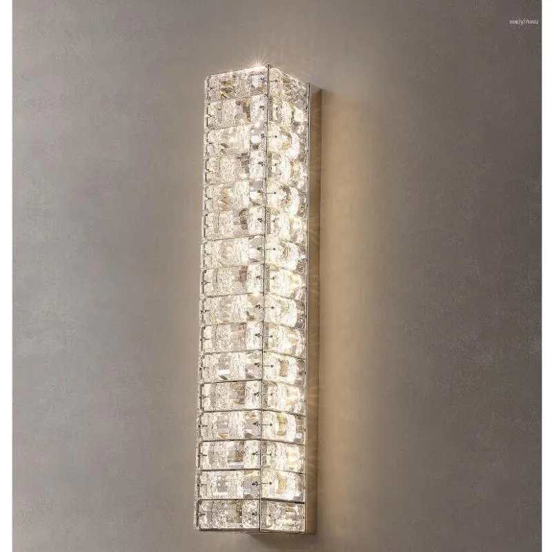 Lâmpadas de parede modernas de aço inoxidável deco cristal luz arandela lâmpada led para sala de estar quarto tv luzes de fundo acessórios domésticos internos