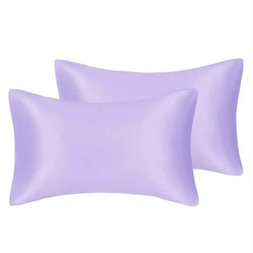 FATAPAESE Solid Silky Satin Skin Care Silk Hair Anti Pillow Case Cover Pillow Queen King Full Size dropship285B