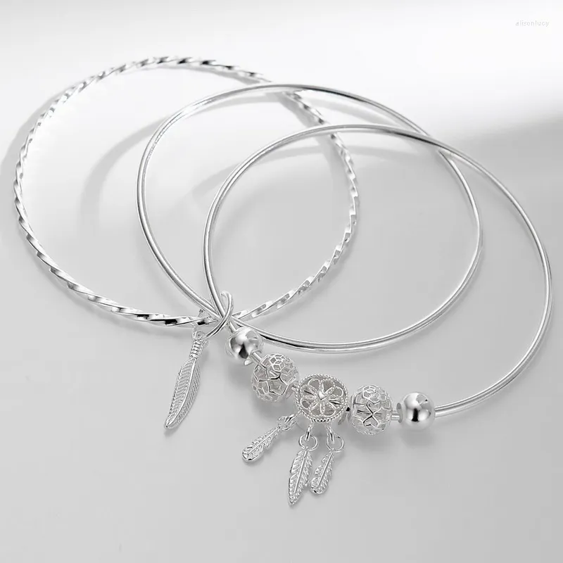 Charm Bracelets Cherry Blossom Braceletst For Women Lovely Girl Dream Catcher Bracelet Silver Color Accessories Jewelry