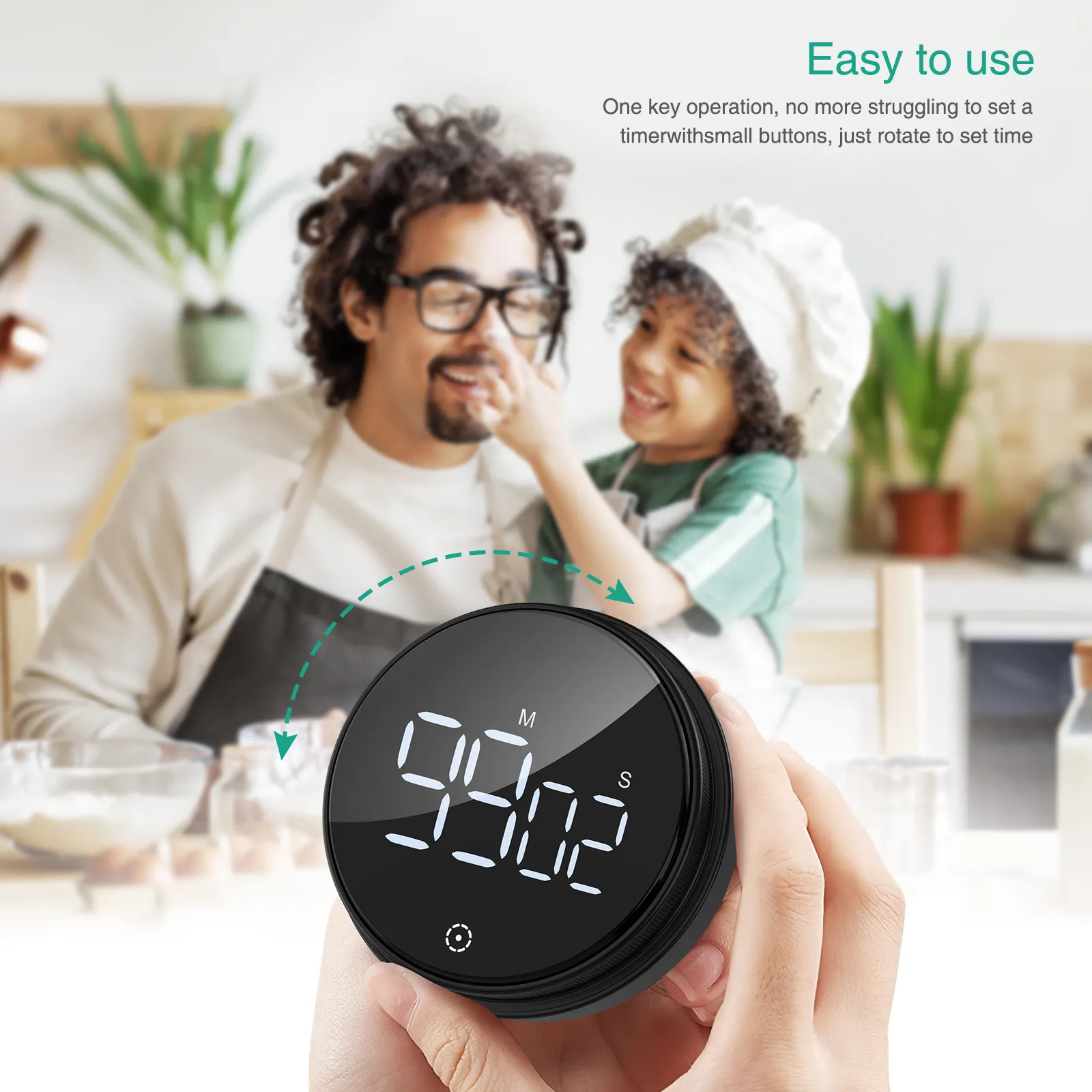 Minuteur De Cuisine électronique - Grand écran 62x32 Mm - Compte à Rebours Jusqu'à 99 Min 59 Sec - Alarme Sonore, économie D'énergie - 5
