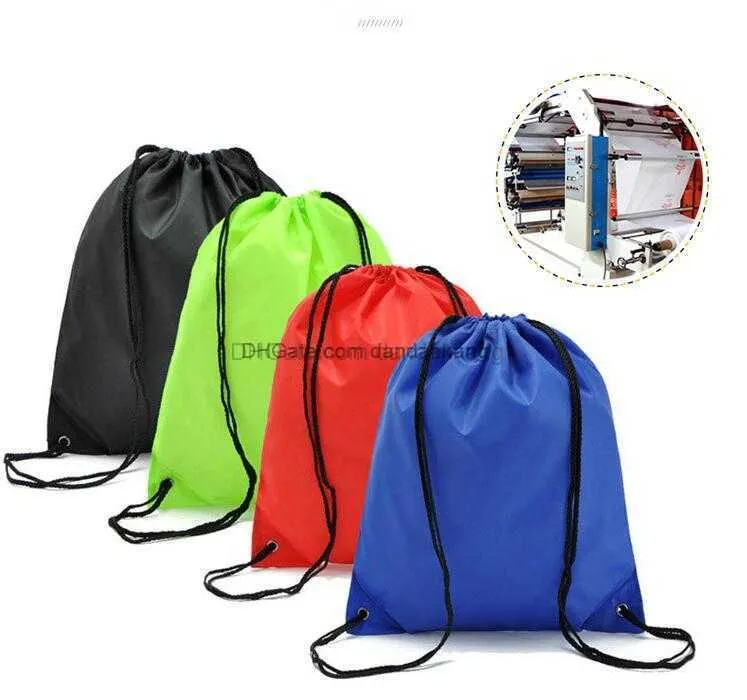 Mochila escolar com cordão para crianças, mochila esportiva ao ar livre, academia, natação, dança, sapatos, bolsa de armazenamento, mochila, bolsas de nylon