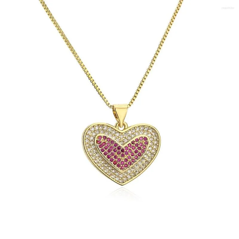 Colliers pendentiels Wish Card Fashion Simple Copled Zircon Love Collier For Women Light Luxury Clavicule Chain 2023 Bijoux