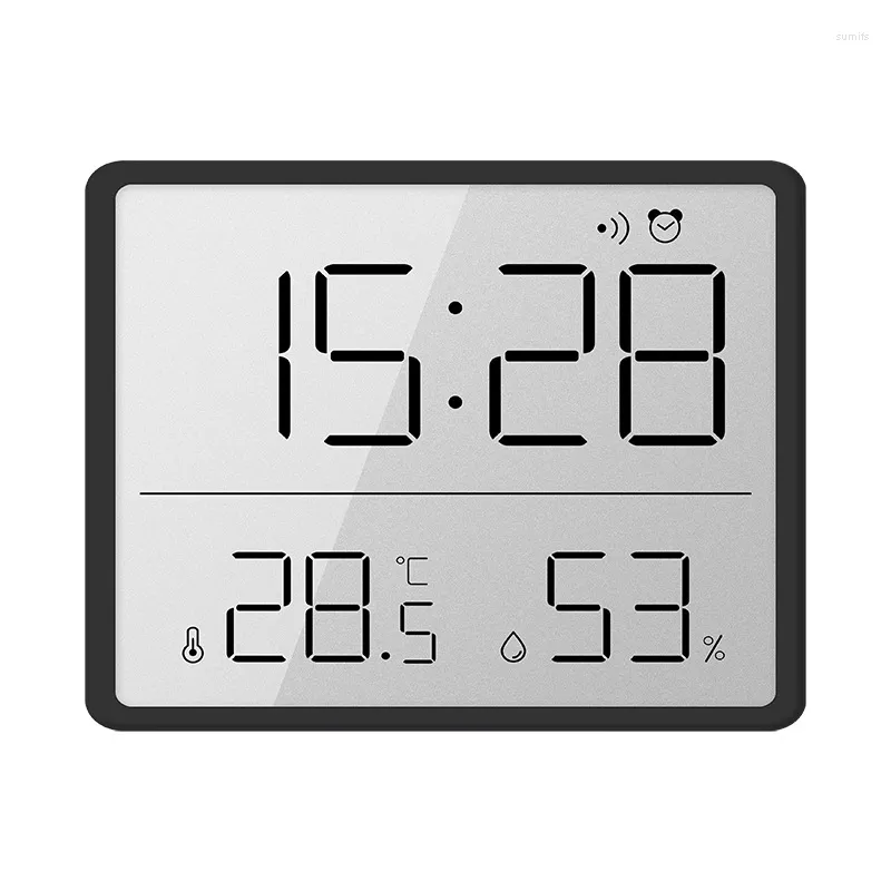 Wall Clocks LCD Digital Alarm Clock Magnetic Large Screen Date Temperature Humidity Display Multi-functional Mounted