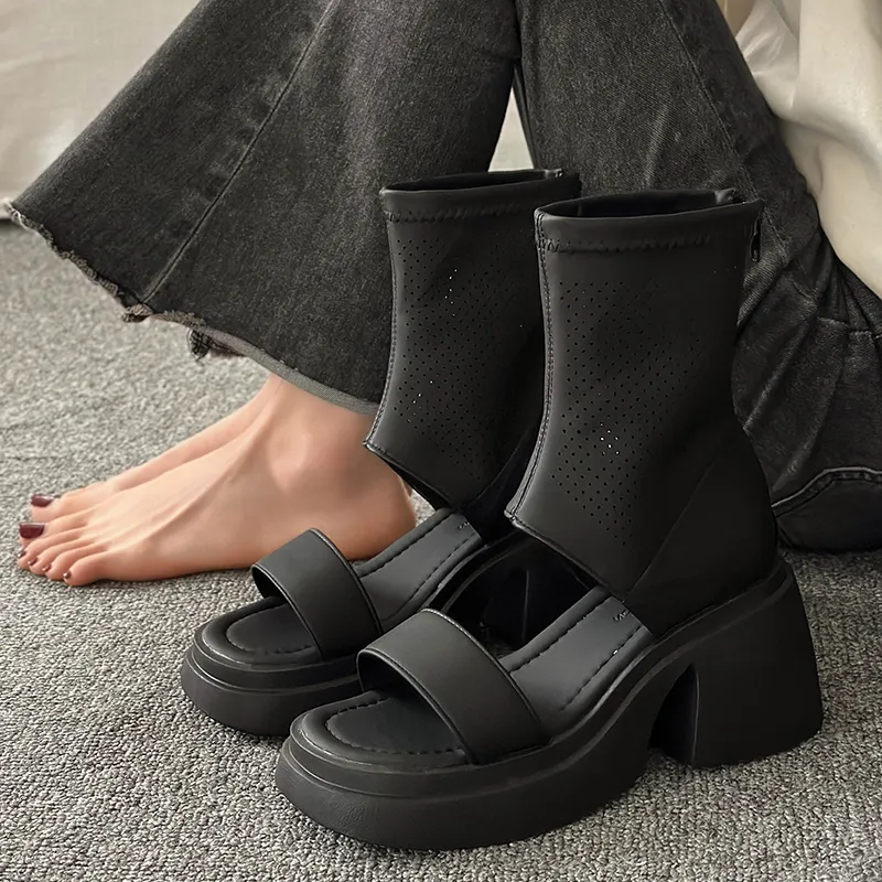 High top top platform sandals