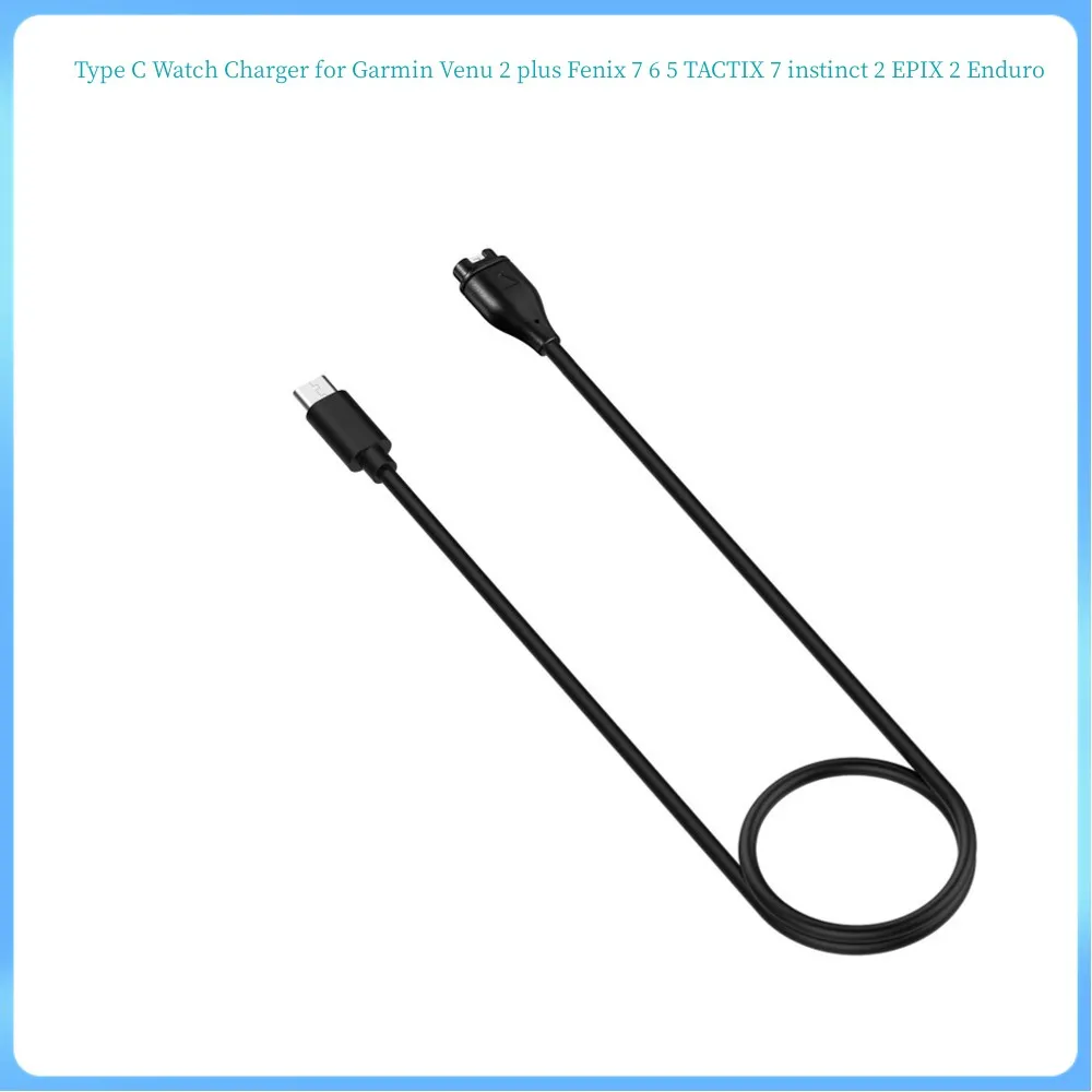 2st/Lot USB C Type-C laddningskabel för Garmin Fenix ​​7 7s 7x 6 6s 6x 5 5x Plus Vivo Active 3 4S 935 945 Venu 2 2S Watch Charger