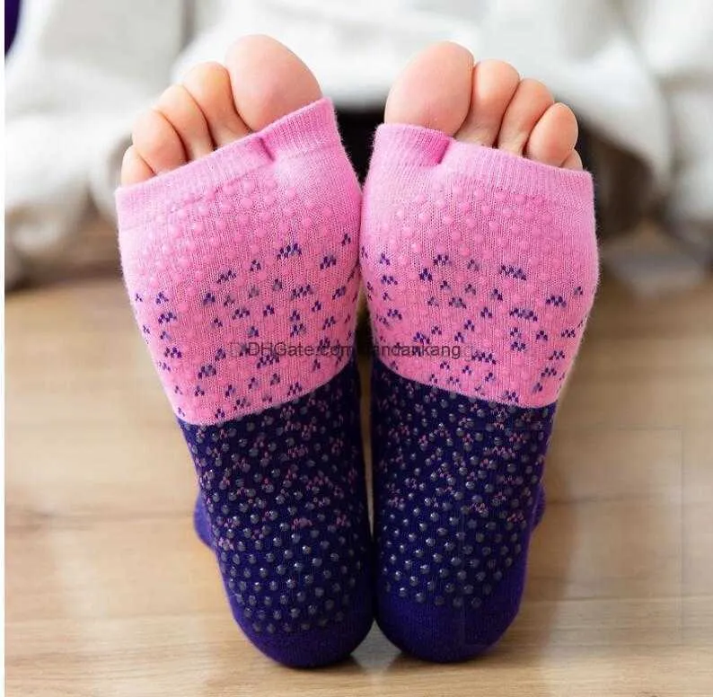 Anti-Rutsch-Yoga-Socken für Damen, Mädchen, Balltanz, rutschfest, Pilates, fünf Finger, Fitness, Fitnessstudio, Sport, 5-Zehen-Socke, bunt, elastisch, für Heimtraining, Bodensocken