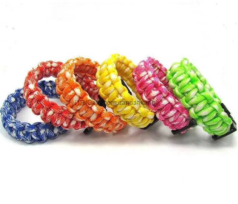 Paracord Parachord Parachord Bracelets Bracelets Survival Zestaw podróży w nagłych wypadkach bransoletka urok bransoletki unisex