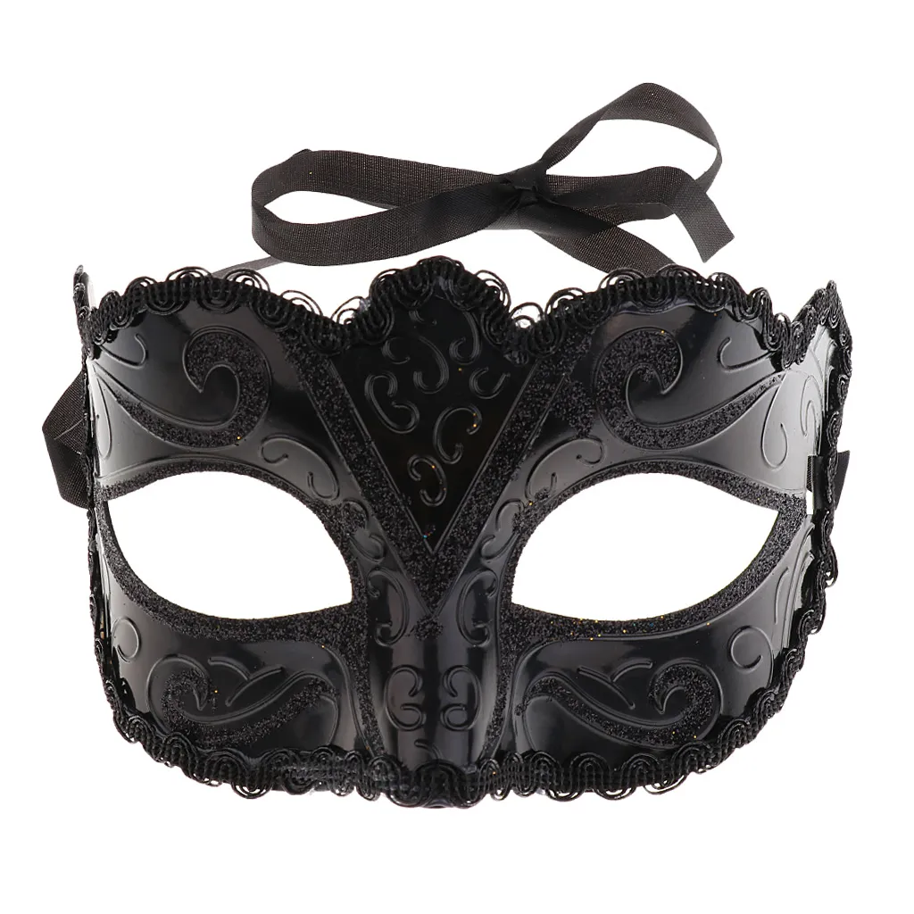 1Pcs Maschera per gli occhi sexy di Halloween Pizzo bianco nero Mascherata veneziana Tiara Maschera da donna sexy Donna Uomo Vestito operato per la festa di carnevale