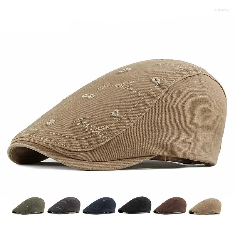 Berets Sboy Caps для мужчин вышивать Beret Outdoor Casual Avy Hat Hate Женский солнцезащитный крем солнце