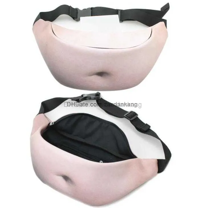 funny Dad Bag Dad Bod Waist Bags Beer Fat Belly Fanny Pack Fun 3D printed Muscle Fat Belly Pattern Dadbag invisible Purse