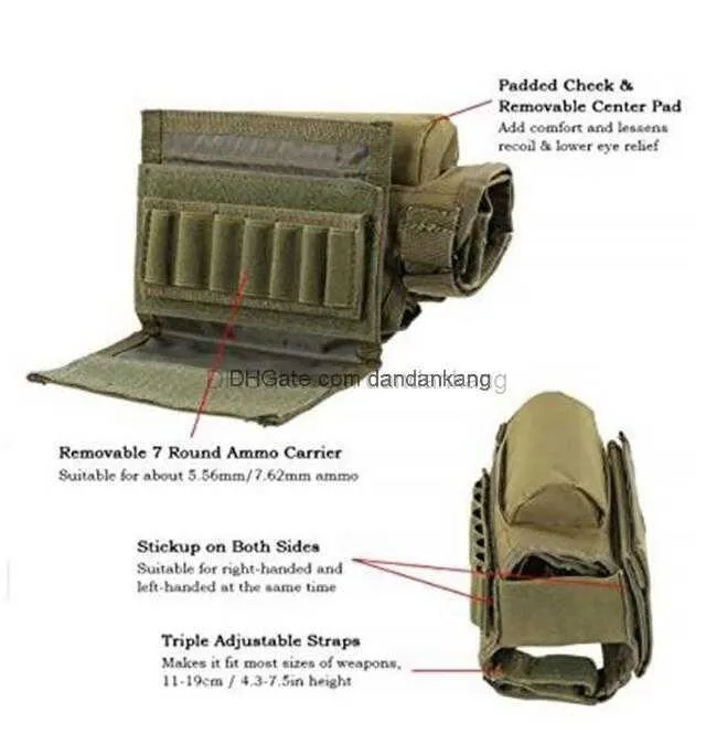 Tactical Outdoor Rifle Grip Bullet Bags Portable Molle Ammo Holder Carrier Mini Bullets Bag Magazine Hunting Buttock Rest Pouch Accessary