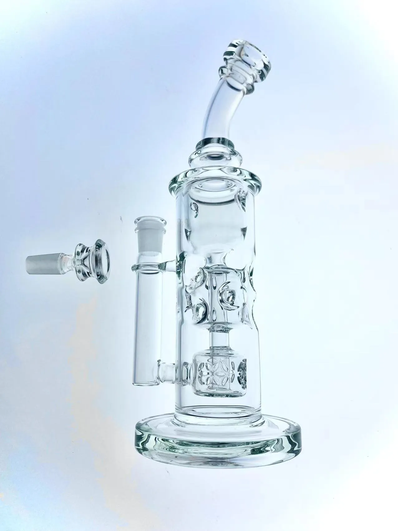 Mini Bong En Verre Recycler 7,5 Pouces – Pipe à Eau Épaisse 5 Mm, Narguilé Compact