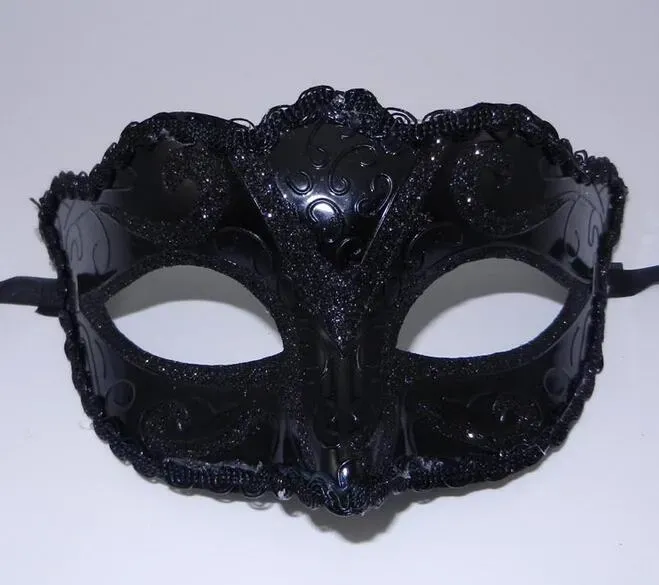 Black Venice Masks Masquerade Party Mask Christmas Gift Mardi Gras Man Costume Sexy lace Fringed Gilter Woman Dance Mask G563