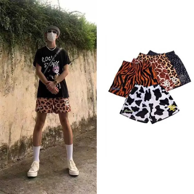 Projektant Krótka moda Casual Cailing Marka moda Lopard Print American Basketball Shorts Męs