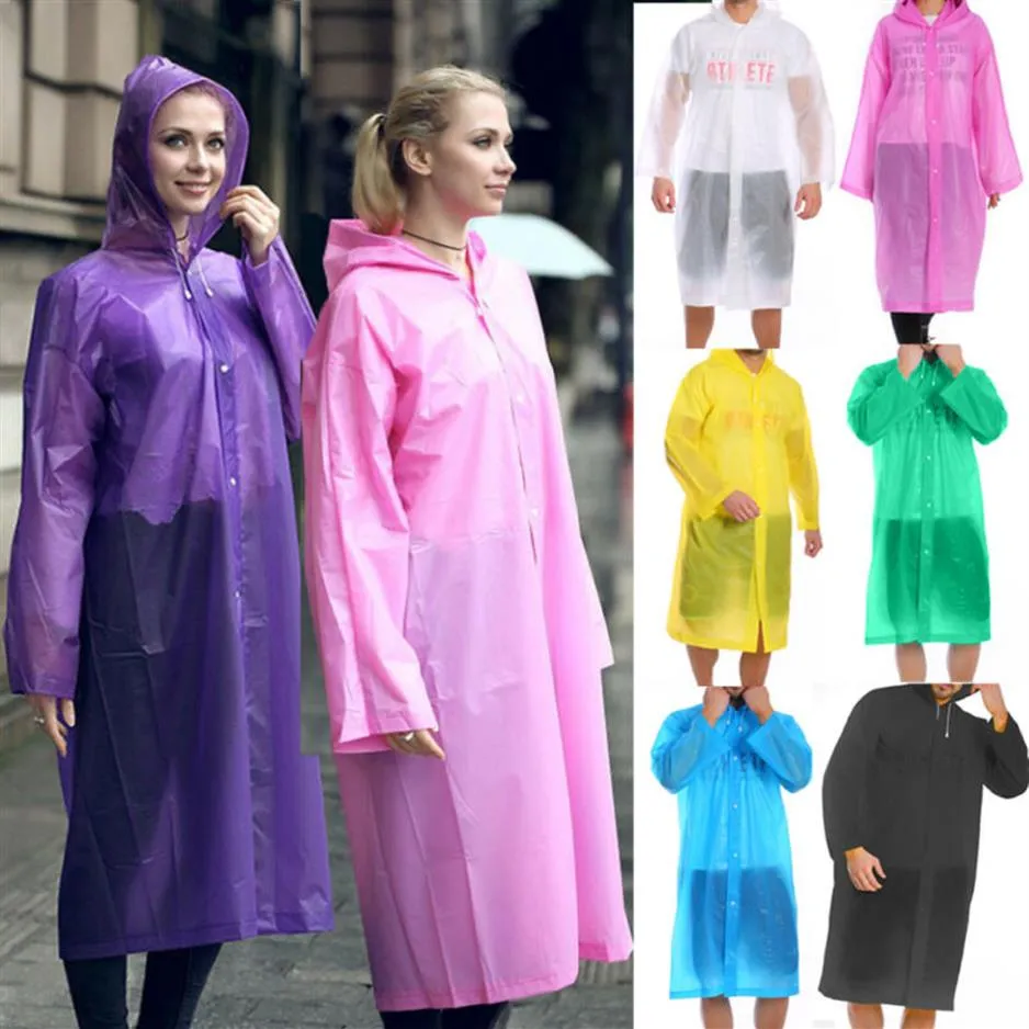 Unisex Mode EVA Frauen Regenmantel Verdickte Wasserdichte Regen Mantel Frauen Klar Transparent Camping Wasserdichte Regenbekleidung Anzug New247l