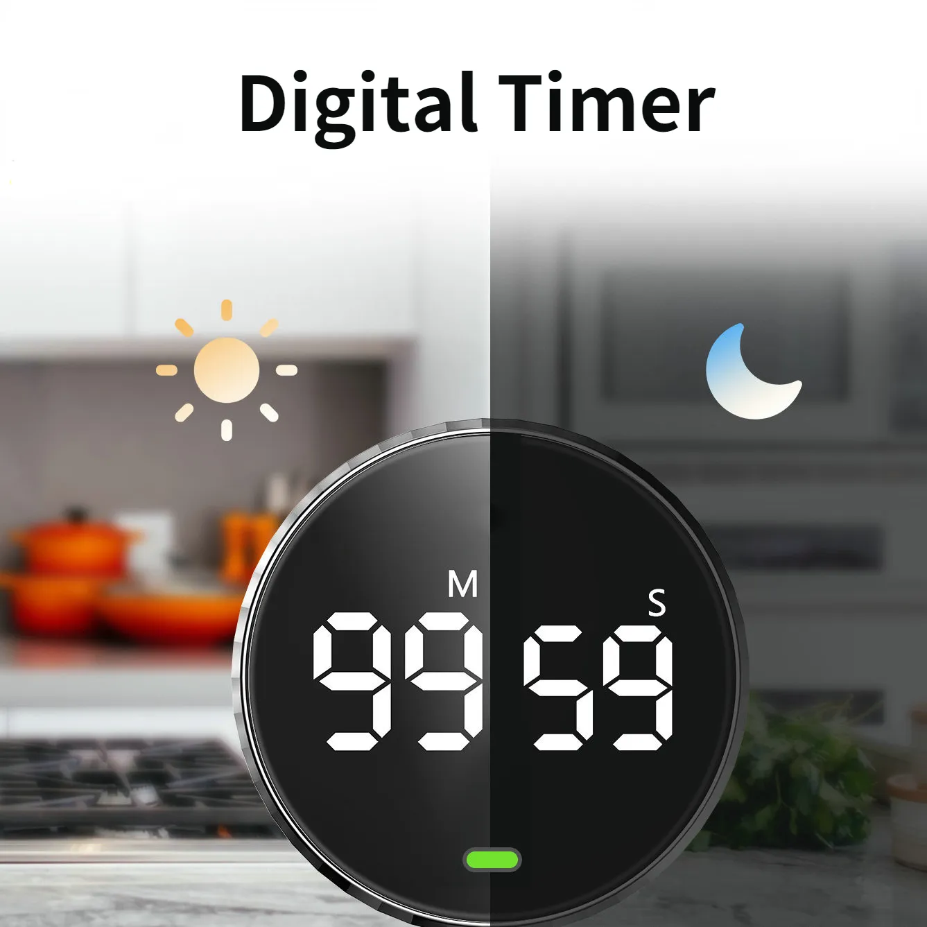Kitchen Timers Smart Digital Timer Magnetic Suction LED Manual Countdown Alarm Clock Mechanical Cooking Shower Study Stopwatch 230721
