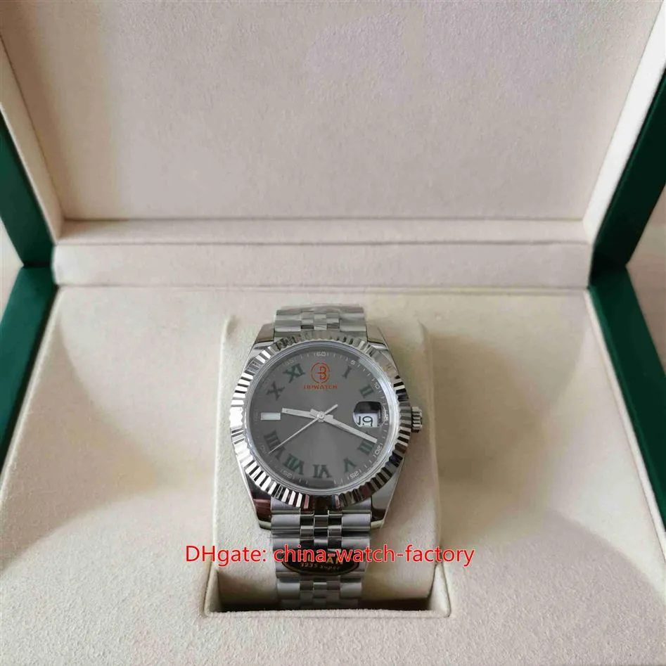 Clean Factory Mens Watch Better Version 41mm 126334 Wimbledon Jubilee Bands Roman Grey Dial Watches Cal 3235 Mouvement mécanique A228J
