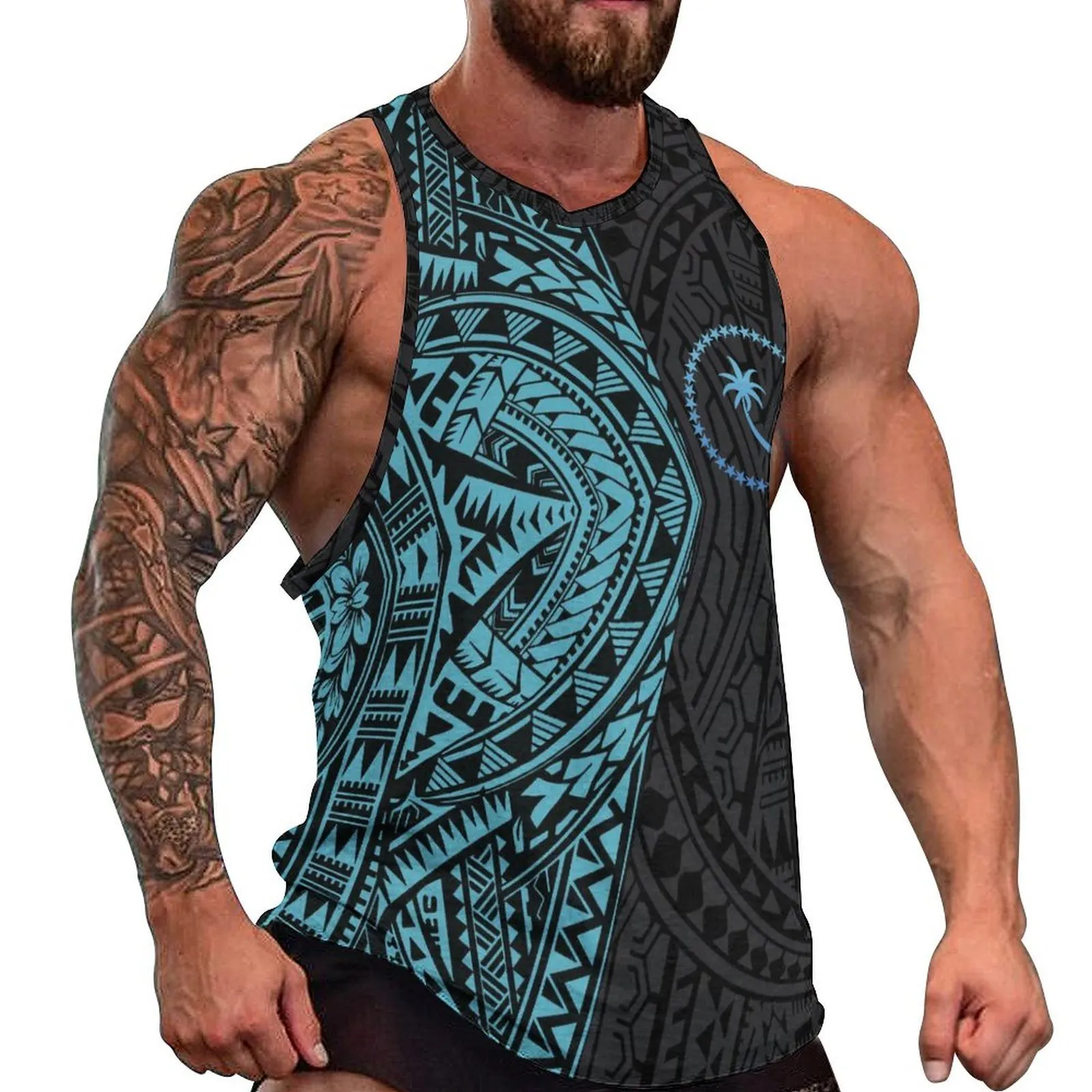 Polynesian Tattoo Tank Tops For Men Sleeveless From Kong003