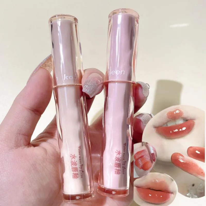 Lipgloss, wasserwellig, Spiegelglasur, wässrig, für Mädchen, wasserfest, langlebig, transparent, Gelee, flüssiger Lippenstift, pralleres Make-up