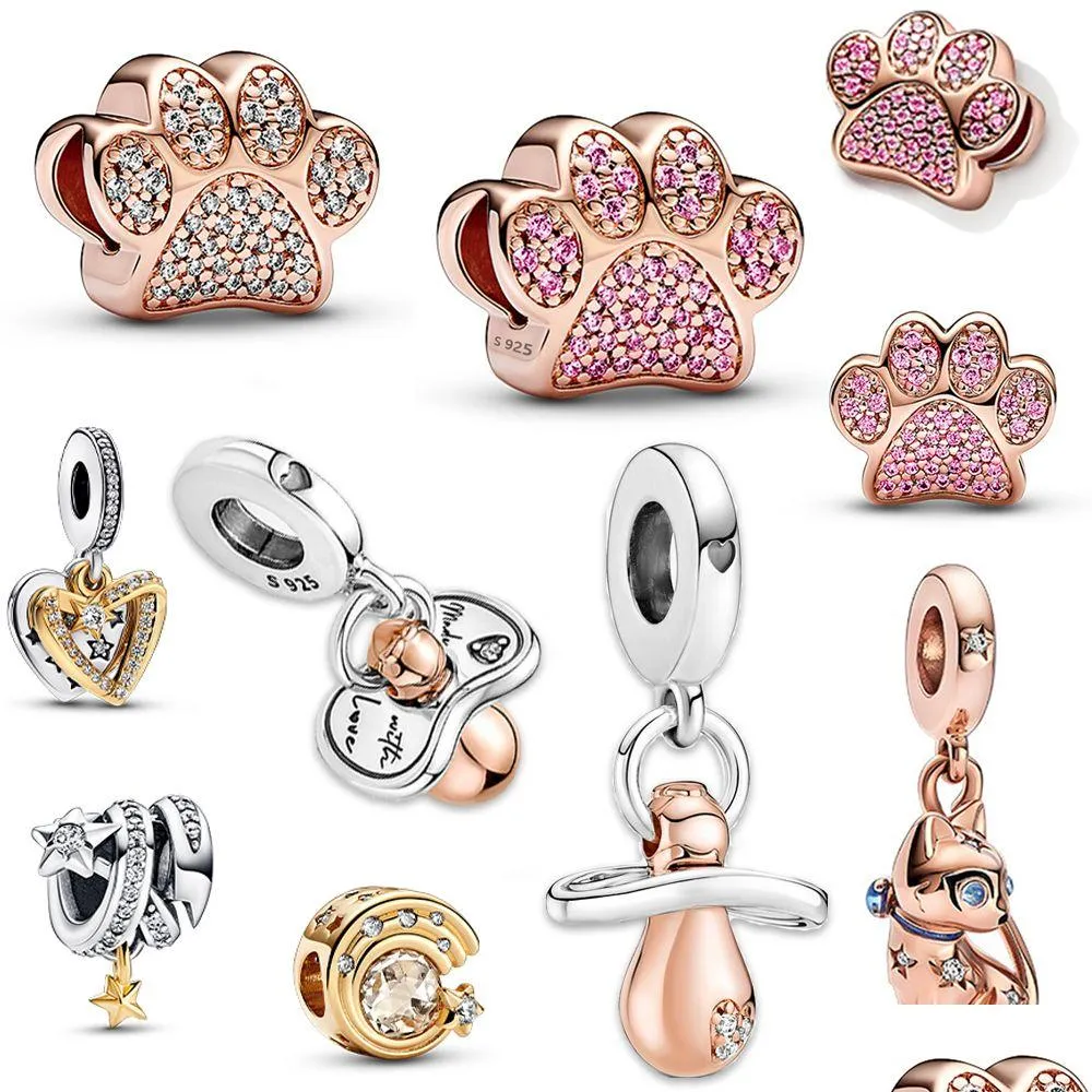 Charms 100 925 Sterling Sier Cute Pendant S925 Baby Chupeta Charme Para Pandora Pulseira Jóias Acessórios de Moda Drop Delivery Fi Dh0Vl