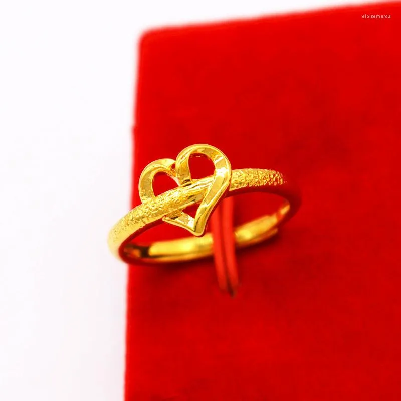 Pierścionki ślubne moda luksusowe piasek złoto miłosny pierścionek miedziany damski giełdowy dar biżuterii