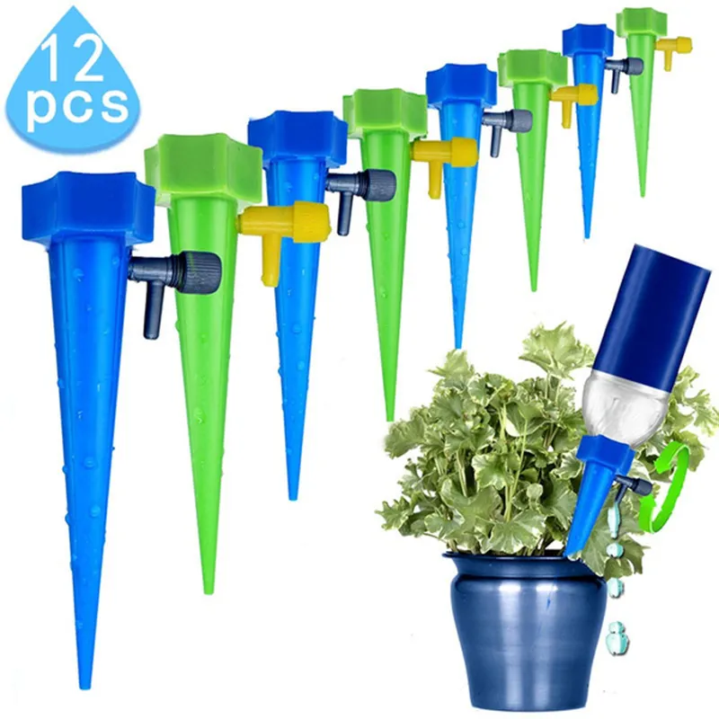 Sprayers 12Pcs6pcs SelfWatering Kits Automatic Waterers Drip Irrigation Indoor Plant Watering Device Garden Gadgets Creative 230721