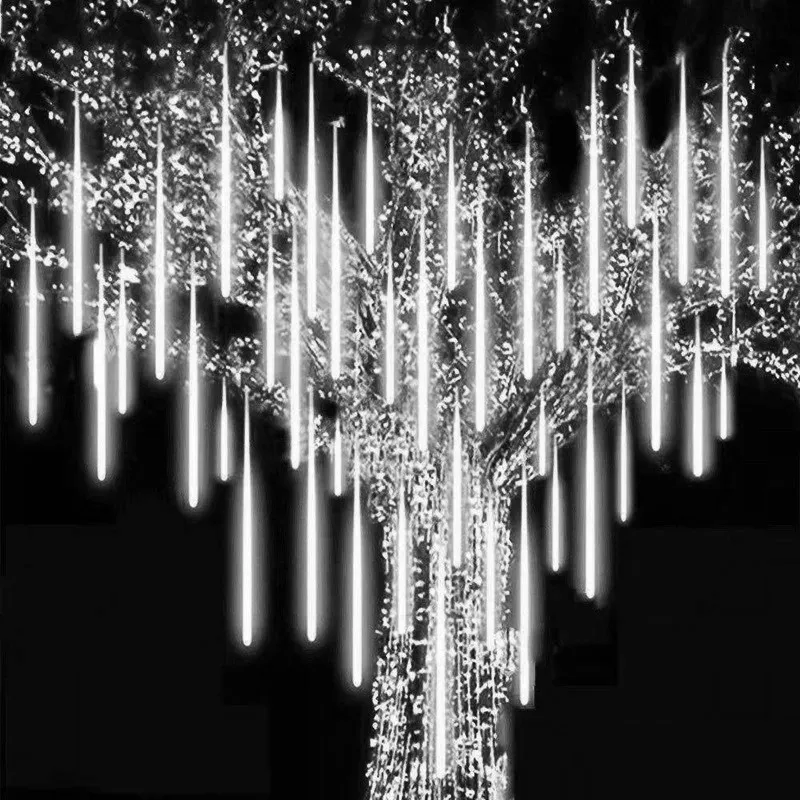 Chuva de meteoros LED Luzes de chuva à prova d'água Pingo de chuva caindo Luz de fada para decoração de pátio de festa de Natal 30CM 50CM