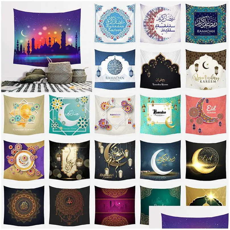 Towel Muslim Ramadan Tapestry Eid Mubarak Tablecloth Blanket Beach Tv Background Hanging 40 Styles Drop Delivery Home Garden Textiles Dhvls