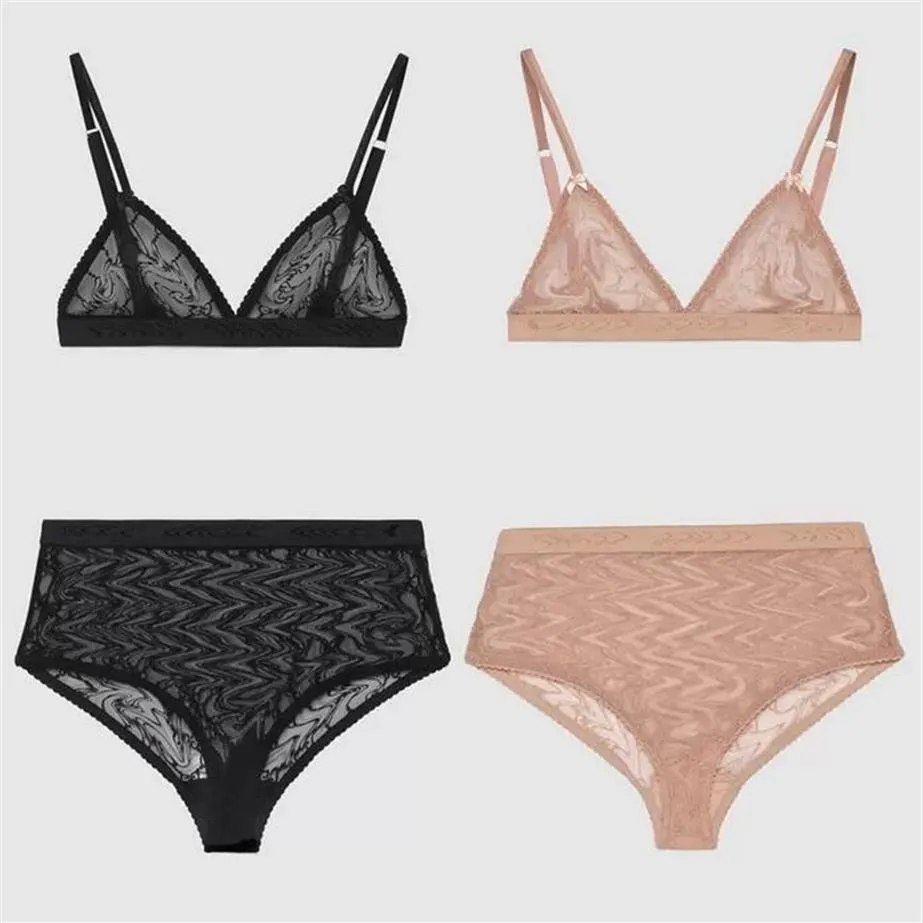 Lyx G Letter Mesh Underwear Home Textil Sexig bikinis kvinnor andningsbara underkläder eleganta underkläderdesigner Lace Bra Set Ins 251n