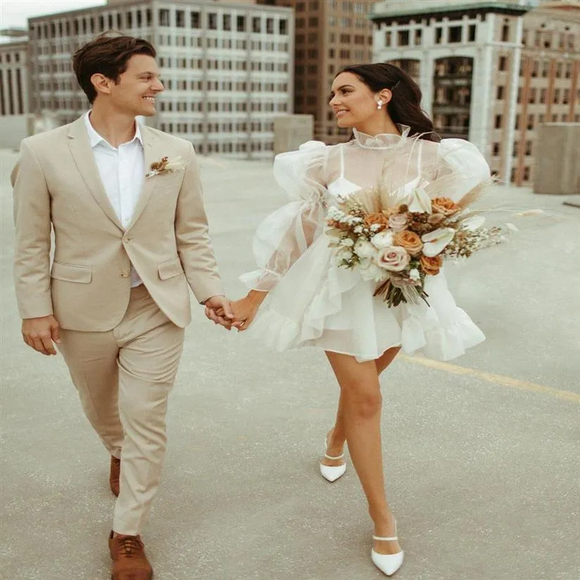Short puffy wedding clearance dresses