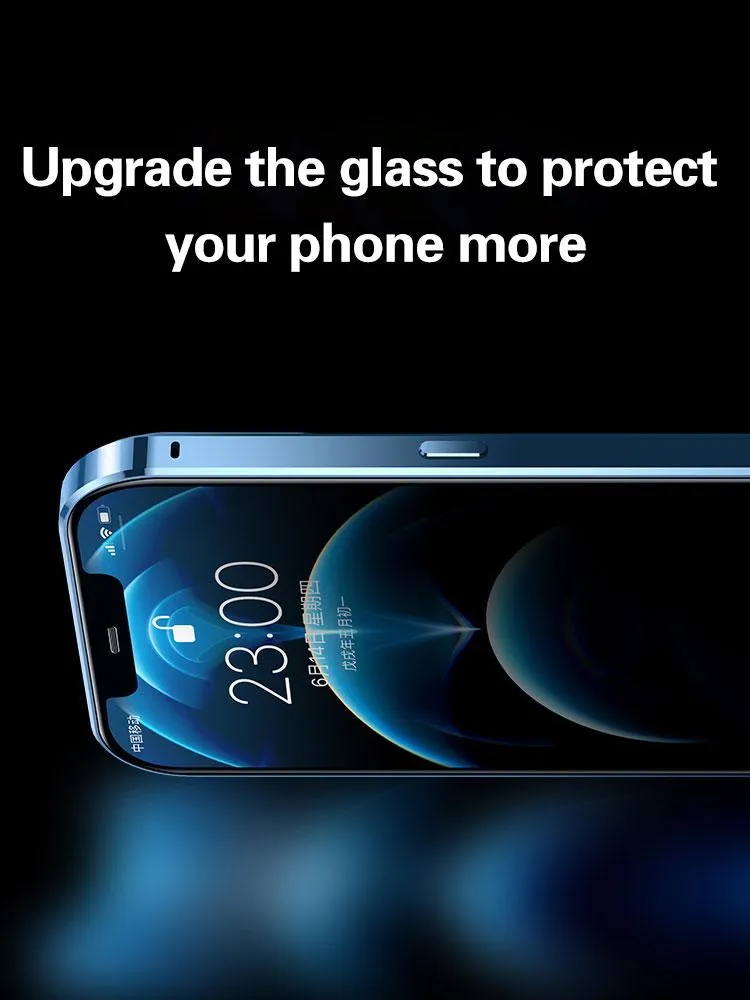 iPhone 12ケースのメッセン。新しい360°フル保護iPhone11 Pro Max 14 13ミニの覗き見防止磁気吸着ガラス電話カバー