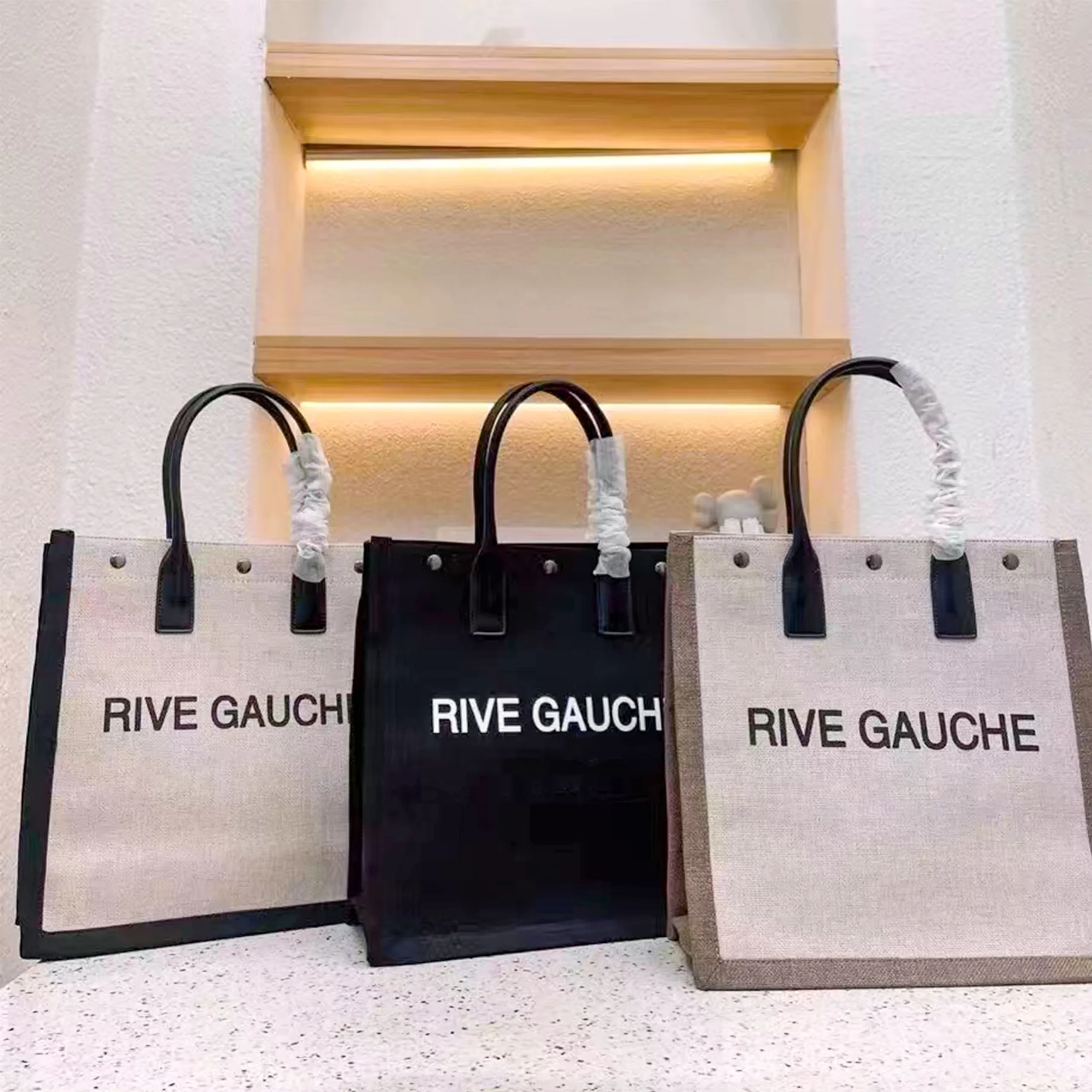 Wysokiej jakości Rive Gauche Canvas Canvas Torebka Torba Bag worka męska moda bagaż pod pachami plażowe torby luksusowe