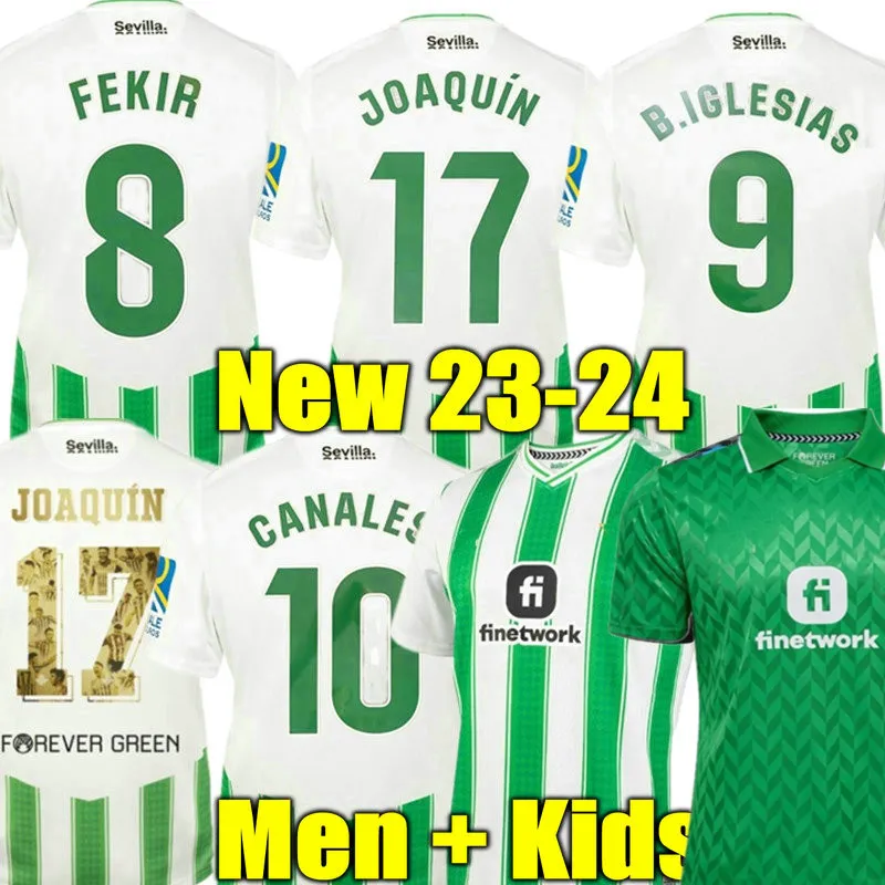 Юакин футбольные майки 22 23 24 24 Real Betis 4th B.iglesias Camiseta de Futbol Juanmi Canales Fekir 2023 2024 Специальная футбольная рубашка Copa del Rey Final Men Kid