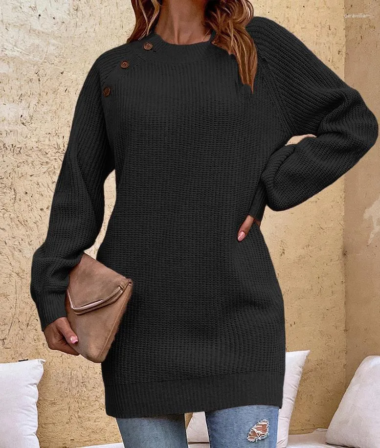 Frauen Pullover 2023 Mode Lässig Herbst Winter Einfarbig Laterne Hülse Pullover Pullover Tops Weibliche Kleidung Outfits