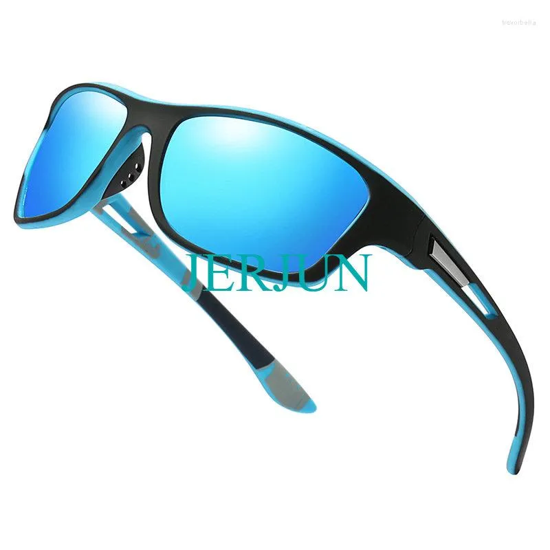Okulary przeciwsłoneczne Modne sporty męskie olaryzowane olśniewające kolorowe filmy okulary Kulenia Kurzowe wędkarstwo na rowerze na zewnątrz