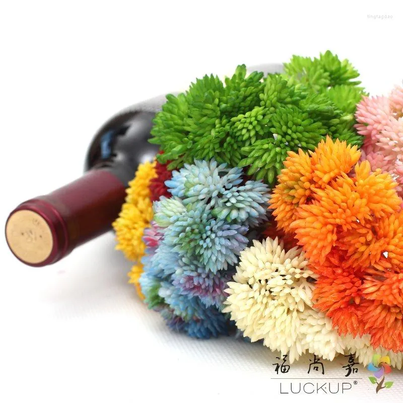 Decorative Flowers 1 PCS Colorful Artificial Plastic Plant Grass Bush Home Decor Decoration Gift F787