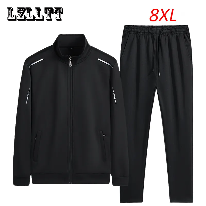 Survêtements pour hommes Printemps Automne Hommes Casual Sports Joggers Survêtement Survêtement Ensembles Sportswear Fitness Costumes 2 Pièces Homme Plus La Taille 8XL 230721