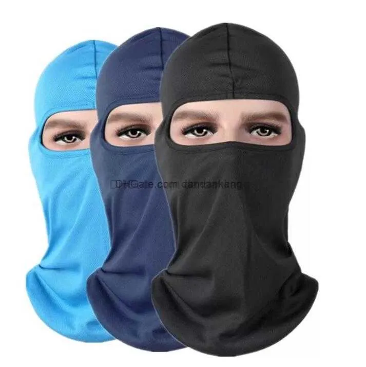 Açık Hava Şapkaları Koruma Tam Yüz Mikro Fiber SPANDEX BALACLAVA KAYA KAYAK Bisiklet Bisiklet Motosiklet Maskesi Toptan Kaput Maskeleri