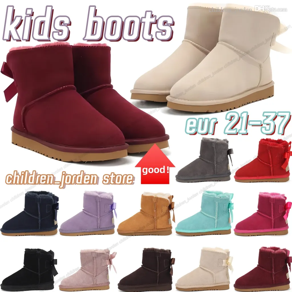 Дизайнерская детская обувь Uggi Boots Trainers Uggitys Youth Boys Grils подлинный кожаный мини -снегоубочки детские классические ботинки в австралий