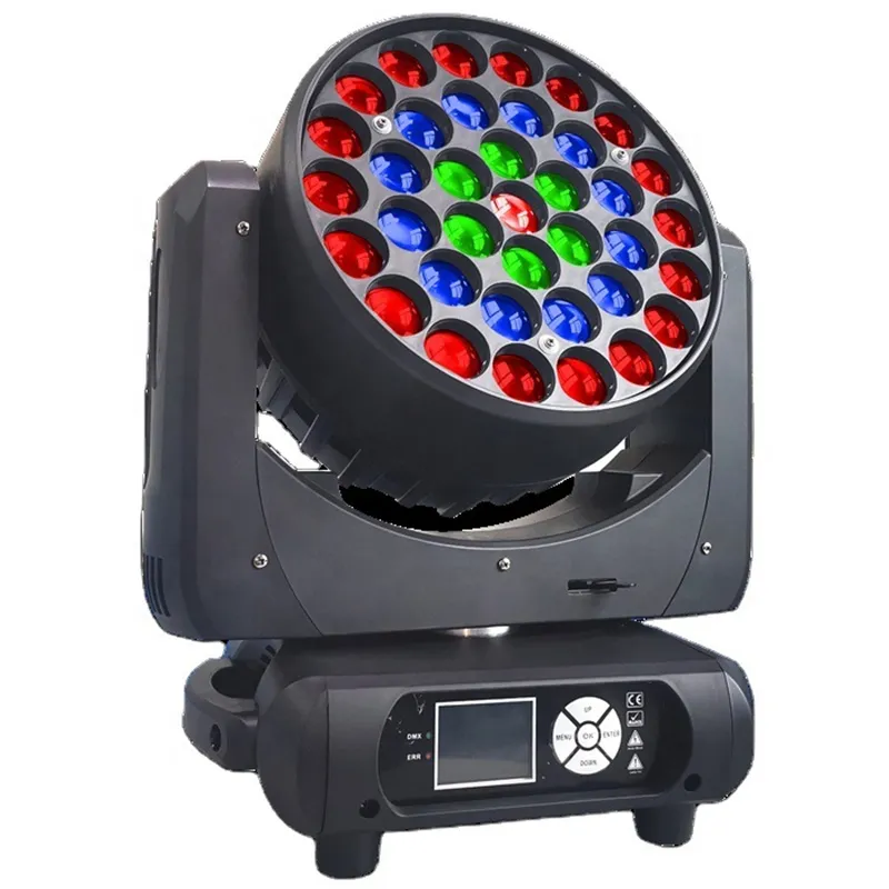 2PCS ZOOM WASH AURA 덕스 헤드 LED 37x15W RGBW 4 in 1 LED DMX 스테이지 디스코 이동 헤드 라이트