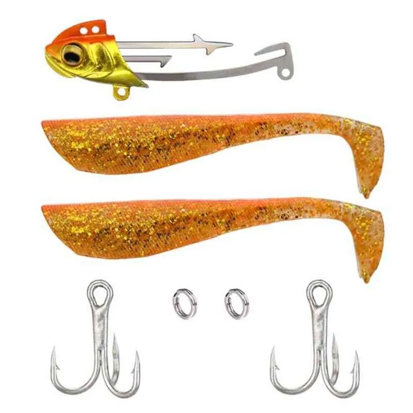 Y8AE Soft Lure Simulation Fish Bait with Hard Metal Jig Hook for Trout Bass Salmon Entertainment Fishing Supplies295Q