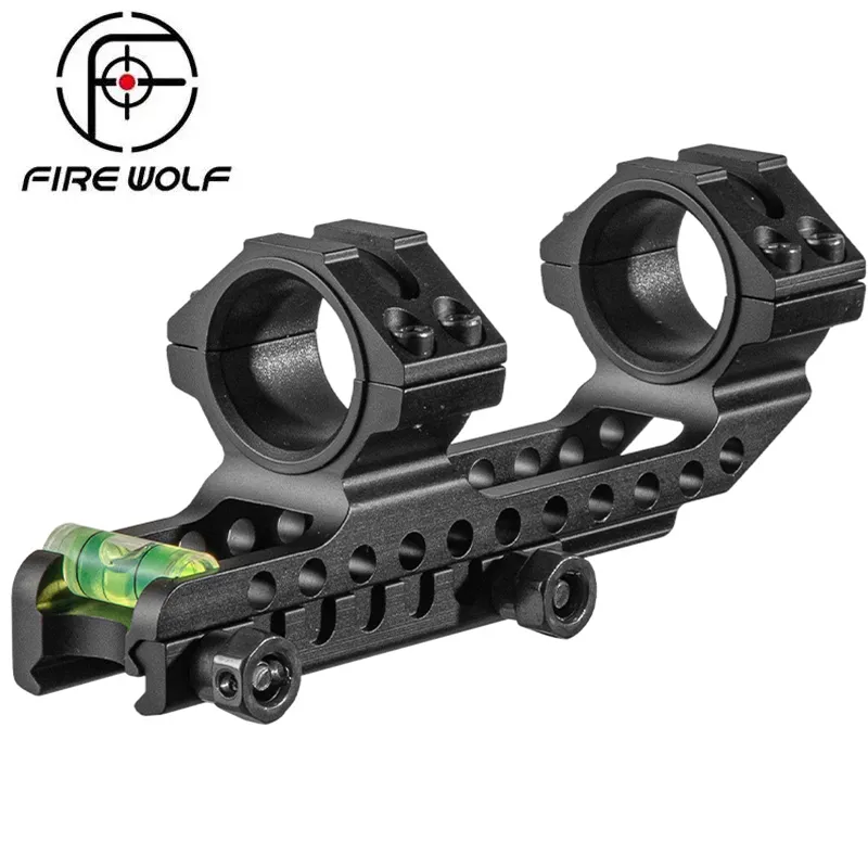 Hunting Integral Offest Ring Picatinny Weaver Rail Mount Diameter 25.4/30mm with Bubble Level for Tactical Riflescope