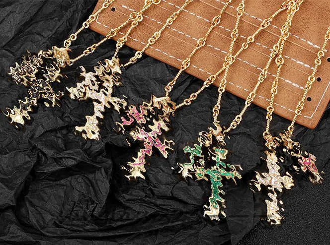 Designer Luxury Brand Pendant Necklace, High Edition High Quality, Double Cross Necklace, Collbone Necklace